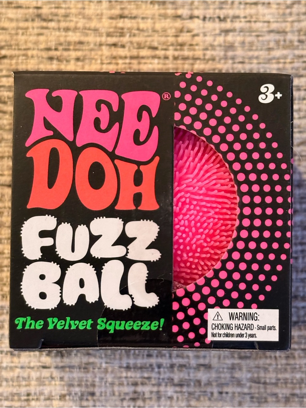 Schilling Pink NeeDoh Fuzz Ball Nee Doh Squish Stress Balll - authentic